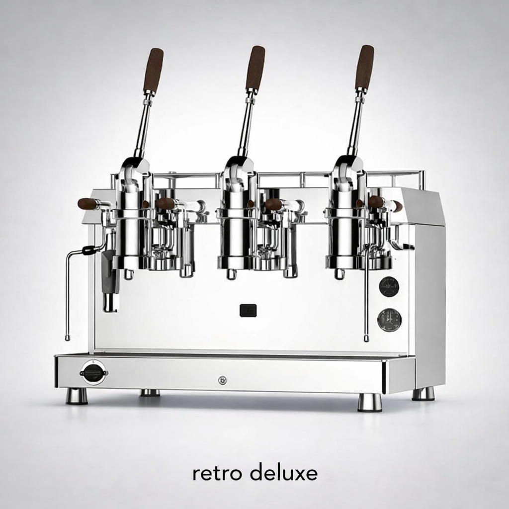 Retro deluxe espresso machine close-up